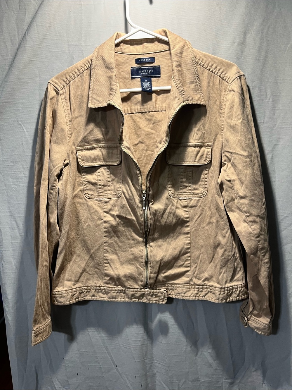 Jones Wear Tan Zip-Front Utility Jacket